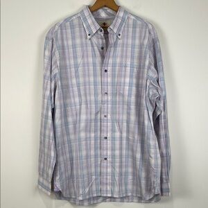Russell Simmons Argyleculture Men's XXL Plaid Button-Down Shirt Blue Purple